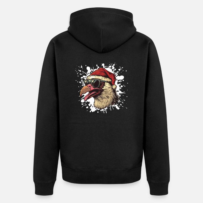 Harpie oiseau Noël drôle - Veste à capuche bio Premium Unisexe - noir