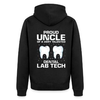 Dental laboratory and dental technology for dental clinics - Unisex Premium Organic Zip Hoodie - black - Back - Nico (187cm)