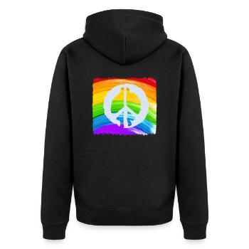 PAIX ARC-EN-CIEL - Veste à capuche bio Premium Unisexe - noir - Dos - Nico (187cm)
