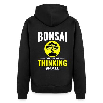 Japanischer Bonsai Gärtner Baum Sammler Gartenarbeit - Unisex Premium Bio Zip Hoodie - Schwarz - Hinten - Nico (187cm)