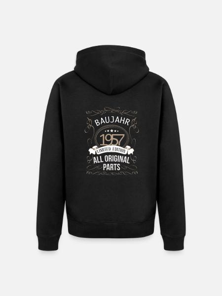 Baujahr 1957 - Unisex Premium Bio Zip Hoodie - Schwarz
