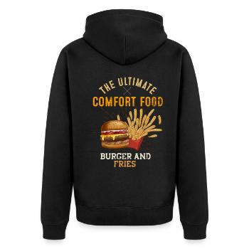 Burger & Fries Ultimate Comfort Food Funny Fast Fo - Veste à capuche bio Premium Unisexe - noir - Dos - Nico (187cm)