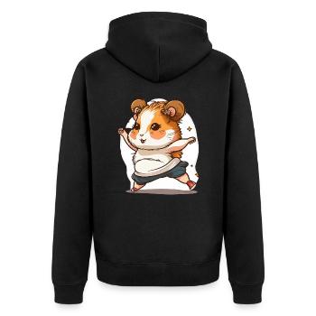 Hamsters Groove - Veste à capuche bio Premium Unisexe - noir - Dos - Nico (187cm)