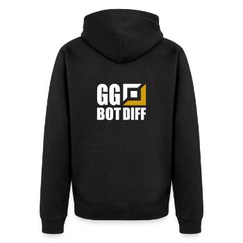 GG Bot Diff Gamer Gaming - Unisex Premium Bio Zip Hoodie - Schwarz - Hinten - Nico (187cm)