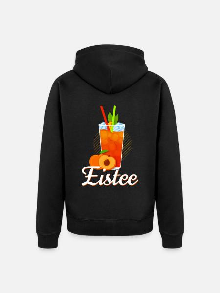 Eistee Pfirsich Design Tee - Unisex Premium Bio Zip Hoodie - Schwarz