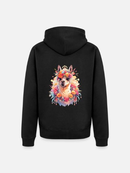 Lama - Veste à capuche bio Premium Unisexe - noir