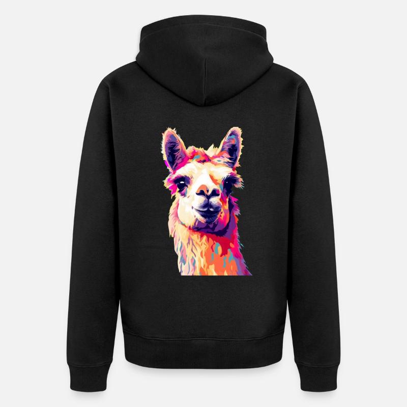 Lama - Veste à capuche bio Premium Unisexe - noir