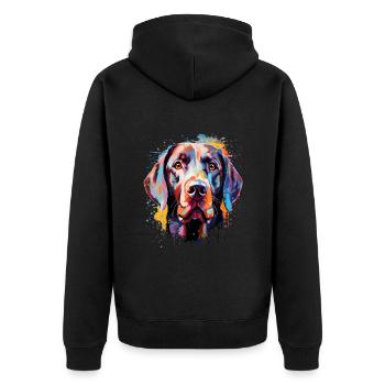Labrador coloré - Veste à capuche bio Premium Unisexe - noir - Dos - Nico (187cm)