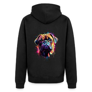 Carlin coloré - Veste à capuche bio Premium Unisexe - noir - Dos - Nico (187cm)