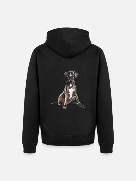 Great Dane - Unisex Premium Organic Zip Hoodie - black