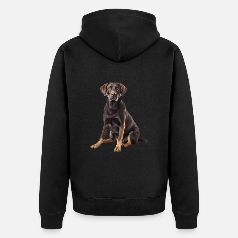 Labrador - Unisex Premium Bio Zip Hoodie - Schwarz