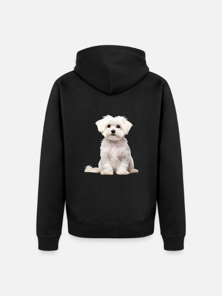 Maltese - Unisex Premium Organic Zip Hoodie - black