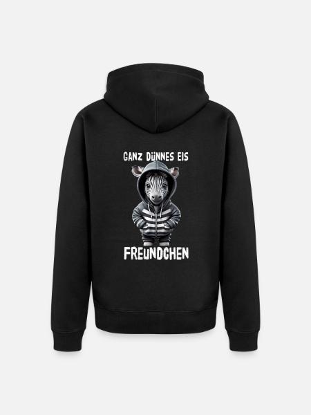 Very Thin Ice Friend Zebra - Unisex Premium Organic Zip Hoodie - black