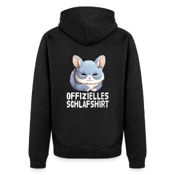 Chemise de nuit officielle en chinchilla - Veste à capuche bio Premium Unisexe - noir - Dos - Nico (187cm)