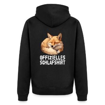 Official Jackal Sleep Shirt - Unisex Premium Organic Zip Hoodie - black - Back - Nico (187cm)