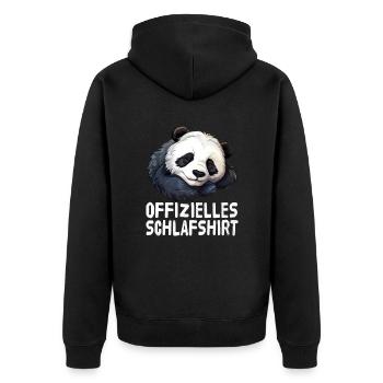 Official Sleep Shirt Panda - Unisex Premium Organic Zip Hoodie - black - Back - Nico (187cm)