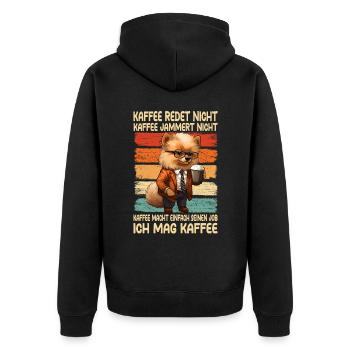 Le café ne parle pas, le café ne pleurniche pas - Veste à capuche bio Premium Unisexe - noir - Dos - Nico (187cm)