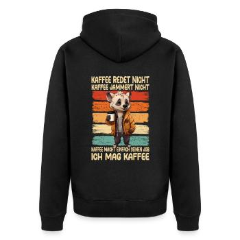 Café Don’t Talk Café Don’t Whine Hyena - Veste à capuche bio Premium Unisexe - noir - Dos - Nico (187cm)