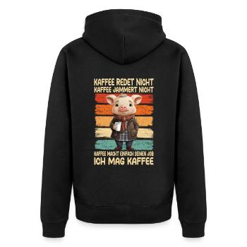 Coffee Don't Talk Coffee Doesn't Whine - Unisex Premium Organic Zip Hoodie - black - Back - Nico (187cm)