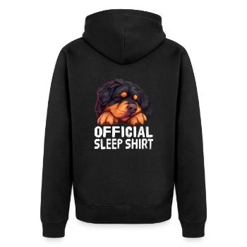 Offizielles Schlafshirt Tibetischer Mastiff - Unisex Premium Bio Zip Hoodie - Schwarz - Hinten - Nico (187cm)