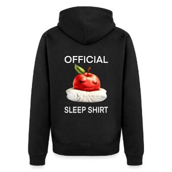 Apfel - Unisex Premium Bio Zip Hoodie - Schwarz - Hinten - Nico (187cm)
