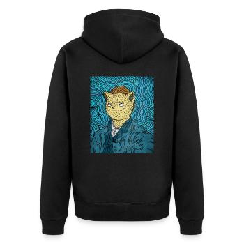 Cat Lovers i love Cat animal lovers - Unisex Premium Bio Zip Hoodie - Schwarz - Hinten - Nico (187cm)