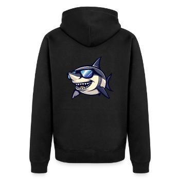Hai Cool Comic - Unisex Premium Bio Zip Hoodie - Schwarz - Hinten - Nico (187cm)