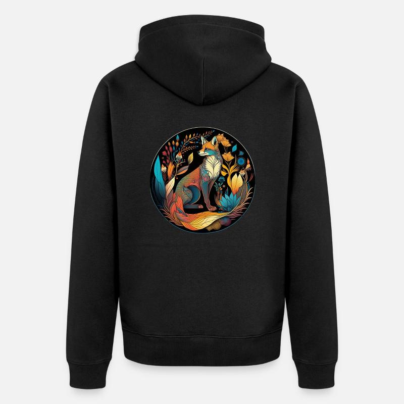 Mandala nature magic - Unisex Premium Bio Zip Hoodie - Schwarz