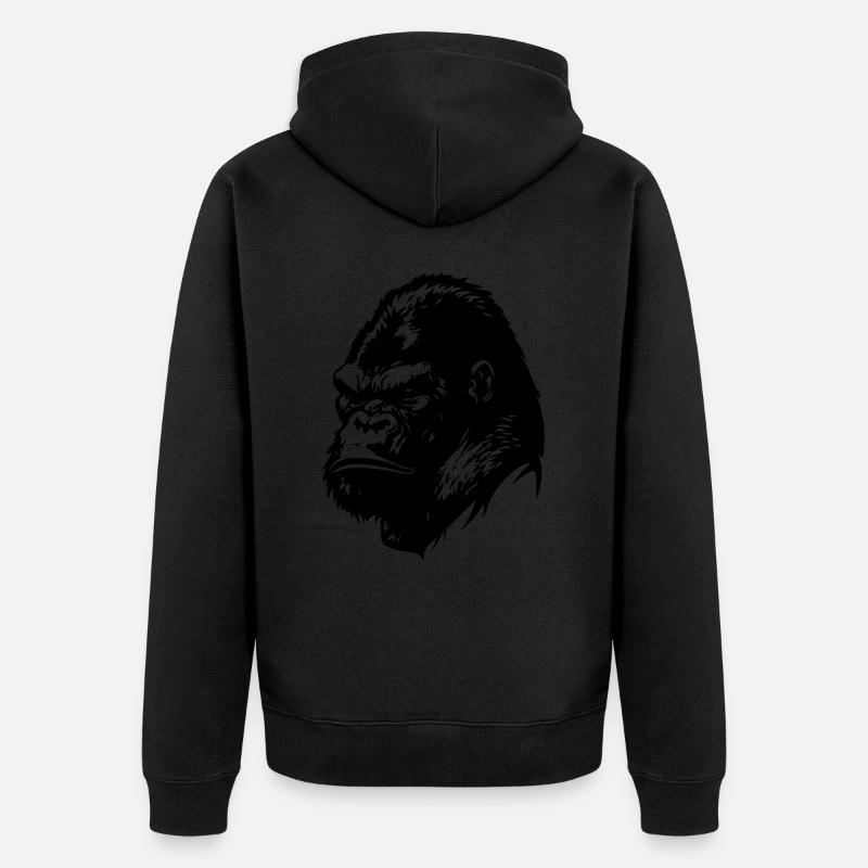 Tête de gorille - Veste à capuche bio Premium Unisexe - noir