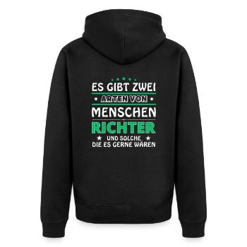 Cadeau des juges - deux types de... Concevoir - Veste à capuche bio Premium Unisexe - noir - Dos - Nico (187cm)