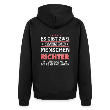 Judges Gift - Two Types of... Design - Unisex Premium Organic Zip Hoodie - black - Back - Nico (187cm)