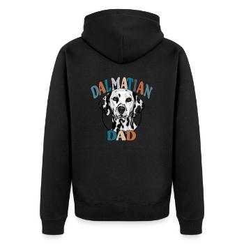 Dalmatian Dad Dogs Dog Wilsigns - Unisex Premium Organic Zip Hoodie - black - Back - Nico (187cm)