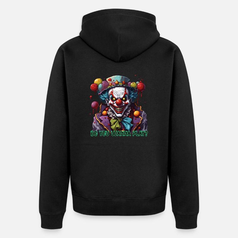 Clown / Cirque / Carnaval / Carnaval / Ludique - Veste à capuche bio Premium Unisexe - noir