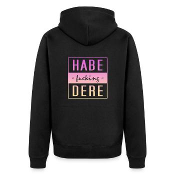 Habe fucking Dere - Unisex Premium Bio Zip Hoodie - Schwarz - Hinten - Nico (187cm)