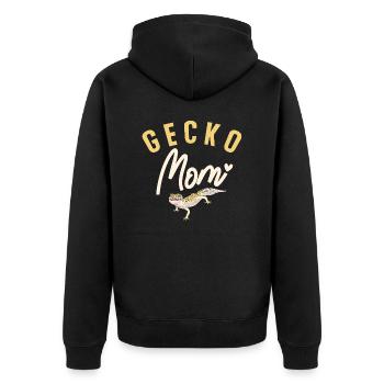 Leopardgecko Reptil Haustier Gecko - Unisex Premium Bio Zip Hoodie - Schwarz - Hinten - Nico (187cm)
