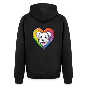 West Highland Terrier Chien Coeur Amour Chien - Veste à capuche bio Premium Unisexe - noir - Dos - Nico (187cm)