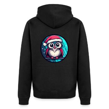 Hibou Noël Animal - Veste à capuche bio Premium Unisexe - noir - Dos - Nico (187cm)