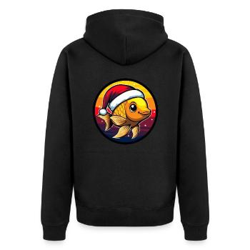 Poisson rouge animal de Noël - Veste à capuche bio Premium Unisexe - noir - Dos - Nico (187cm)