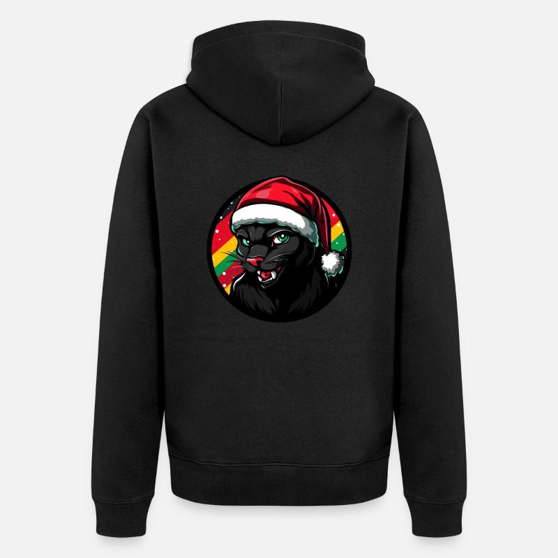 Animal de Noël panthère - Veste à capuche bio Premium Unisexe - noir
