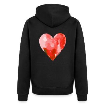Coeur En Amour Mariage Saint Valentin - Veste à capuche bio Premium Unisexe - noir - Dos - Nico (187cm)