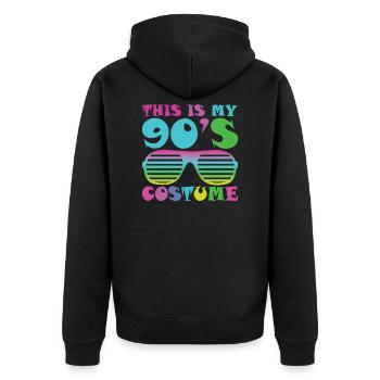 This Is My 90's Costume Retro Sunglasses - Unisex Premium Bio Zip Hoodie - Schwarz - Hinten - Nico (187cm)