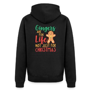 Gingers Are For Life Not Just For Christmas Funny - Unisex Premium Bio Zip Hoodie - Schwarz - Hinten - Nico (187cm)