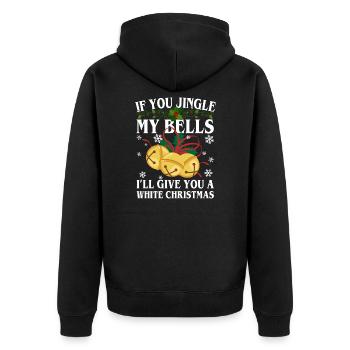 Jingle My Bells I’ll Give You A White Christmas - Veste à capuche bio Premium Unisexe - noir - Dos - Nico (187cm)