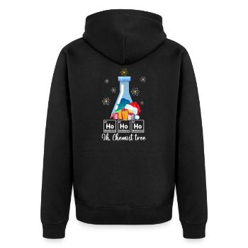 Ho Ho Ho Oh Chemist Tree Funny Chemistry Lovers - Unisex Premium Organic Zip Hoodie - black - Back - Nico (187cm)