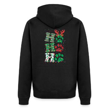 Ho Ho Ho Christmas Dog Lovers Funny Gift - Unisex Premium Bio Zip Hoodie - Schwarz - Hinten - Nico (187cm)