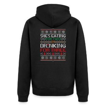 She’s Eating For Two Drinking For Three Funny - Veste à capuche bio Premium Unisexe - noir - Dos - Nico (187cm)