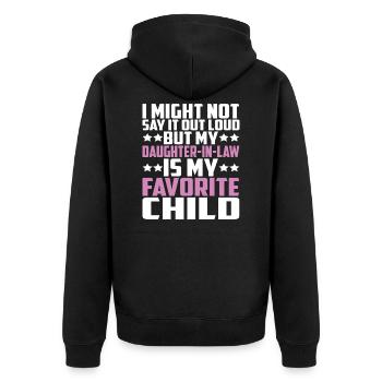Ma belle-fille est mon enfant préféré drôle - Veste à capuche bio Premium Unisexe - noir - Dos - Nico (187cm)