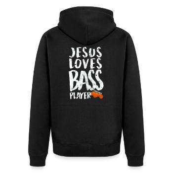 Jesus Loves Bass Players Funny Guitar Bass Playing - Veste à capuche bio Premium Unisexe - noir - Dos - Nico (187cm)