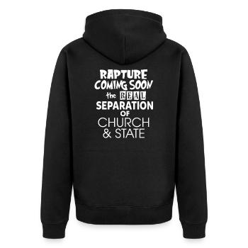 Le ravissement à venir La véritable séparation de l'Église - Veste à capuche bio Premium Unisexe - noir - Dos - Nico (187cm)