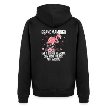Grandmamingo Like Normal Grandma Only More Fabulou - Unisex Premium Organic Zip Hoodie - black - Back - Nico (187cm)